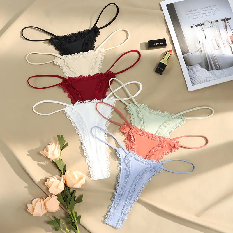 Women New Panties ForThin and Sexy Lace Thongs Breathable Cotton Lingerie with Low Waist Sign for Enhanced Comfort Seamless Sexy