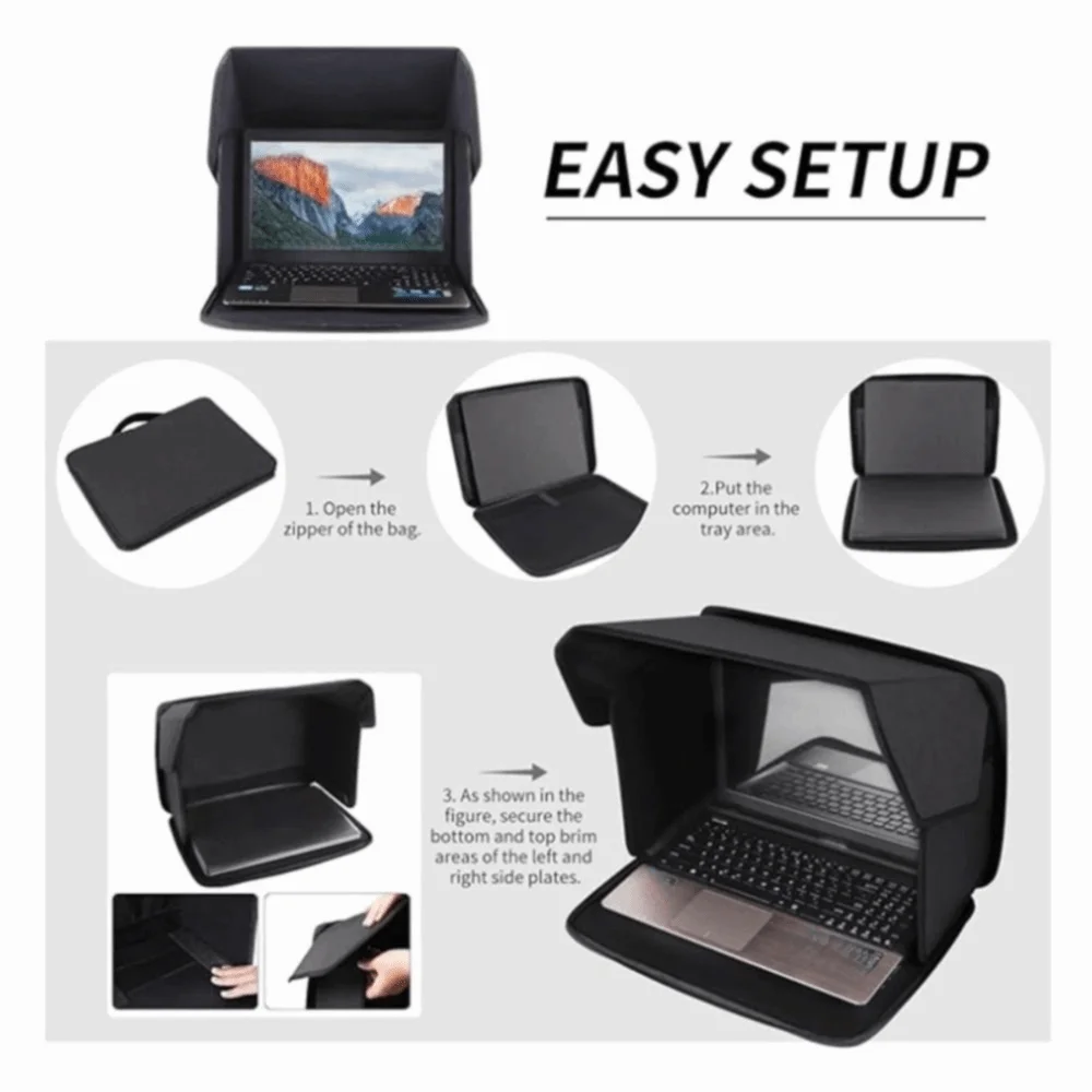 New Foldable Laptop Sun Shade 12-16inch Multi-functional Privacy Screen Hood Portable Privacy Shield Cover Working Outside