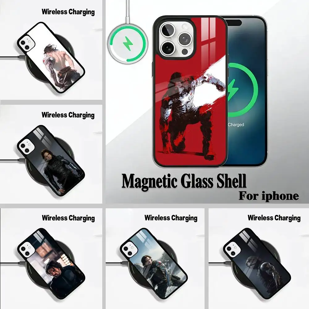 

B-Bucky- Barnes Winter -S-Soldier Phone Case For IPhone17 16 15 14 13 12 11 Pro Max 16/15/14Plus Wireless Charger Cover Funda