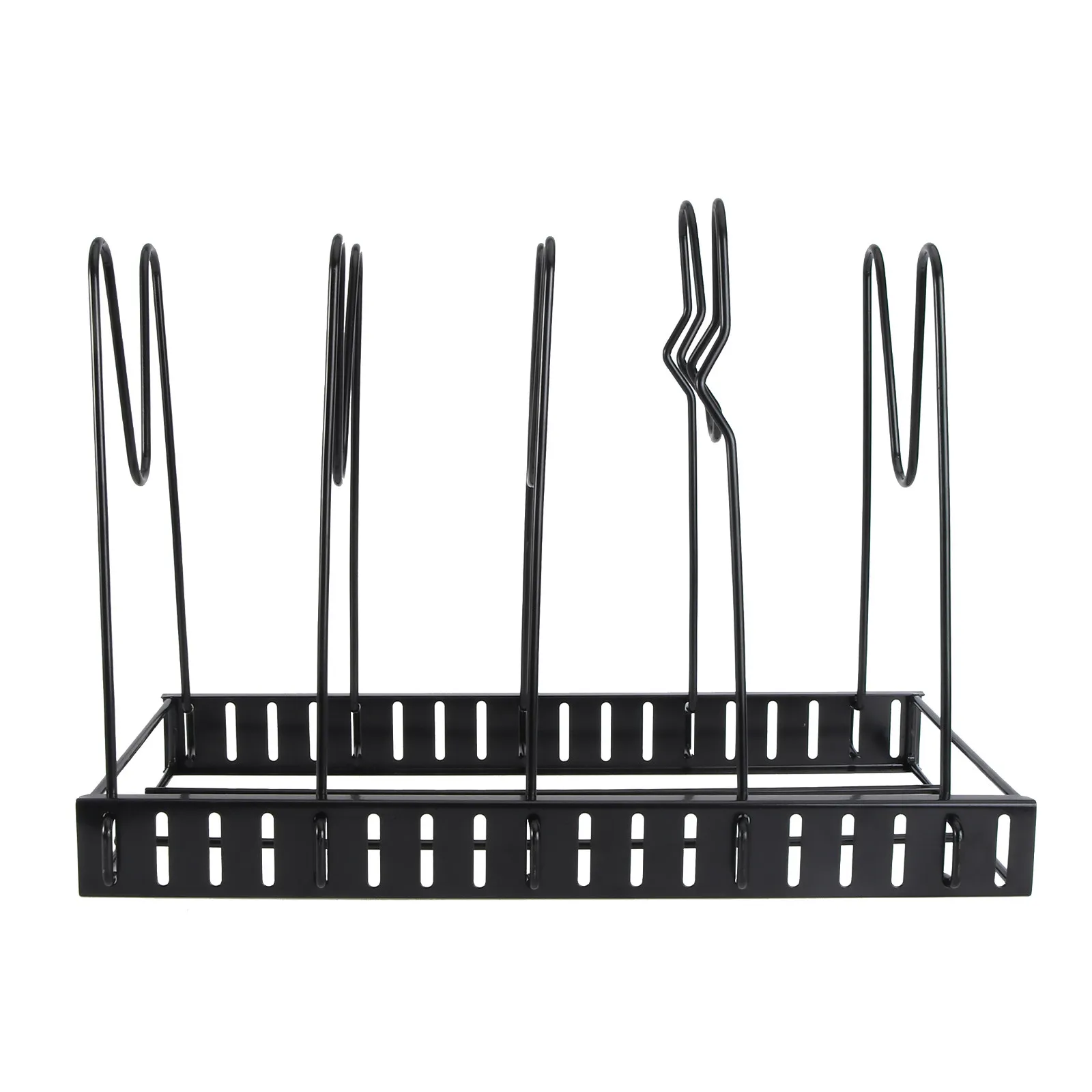 

1Set Kitchen Storage Rack Black 5 Layer Multifunction Pot Cover Holder Tray for Home Kitchen Organizing Utensils