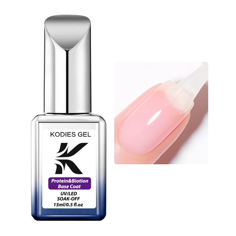 KODIES GEL Repair ฐานเจล Top Coat No เช็ด15ML โปรตีน Biotion Healthy กึ่งถาวร UV Clear Primer Base เล็บเท้า