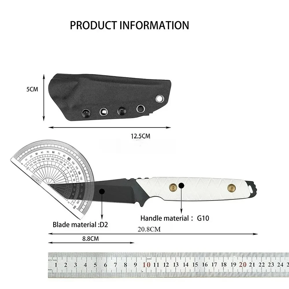 Couteau d'auto-défense en plein air, utilitaire de Combat, transport quotidien, multi-outils, aventure Camping survie, couteau à lame fixe, manche G10