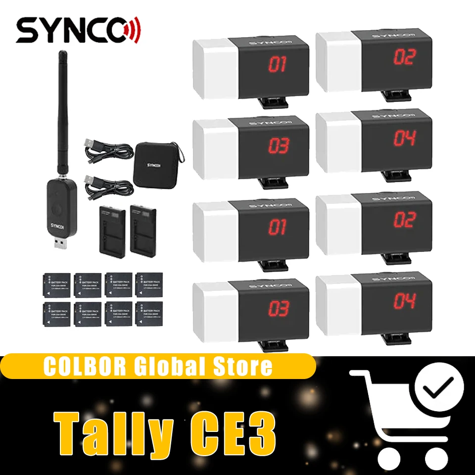 

SYNCO CE3 8-Light Kit Tally Light System Wireless USB-A Transmitter for Computer Light Camera Eye Transmitter 2.4G