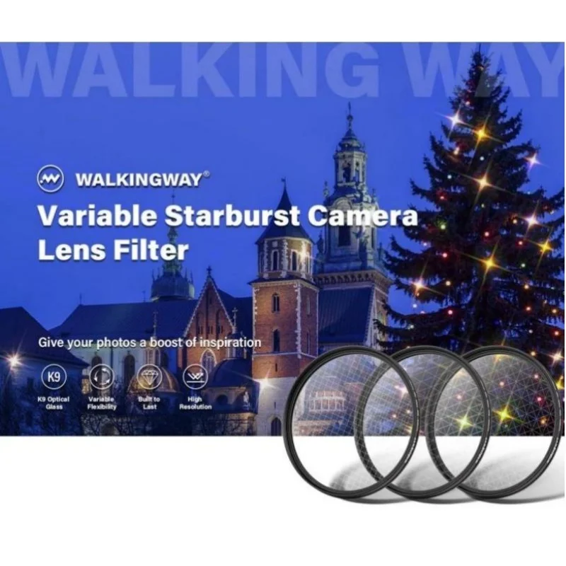 

Star Filter Sets Variable 4,6,8 Points Sparkel Filter Adjustable Starburst Effect Filter Cross Screen Kit for DSLR Camera Lens