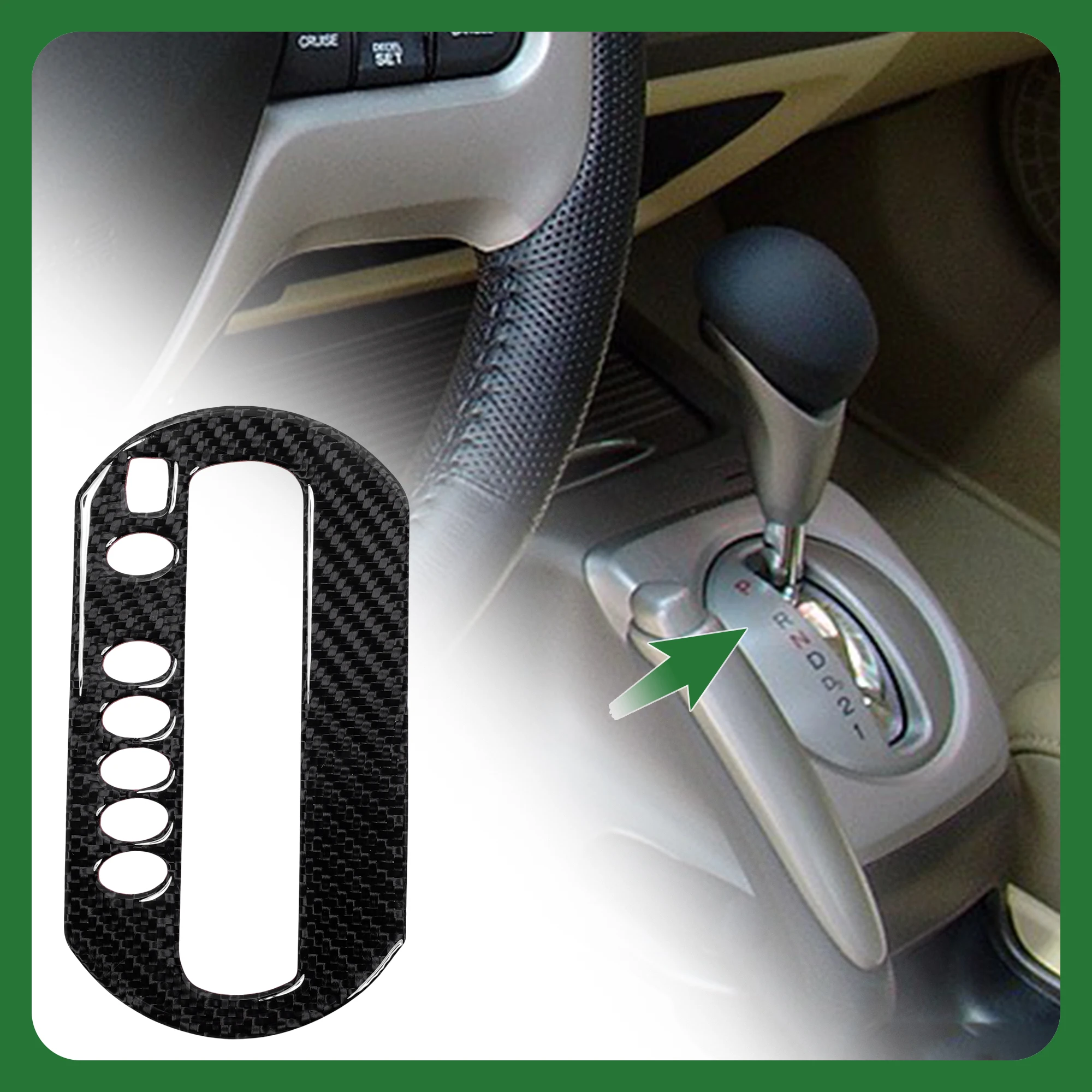 UXCELL Central Control Gear Shift Panel Trim Cover for Honda Civic 2001-2005 Black