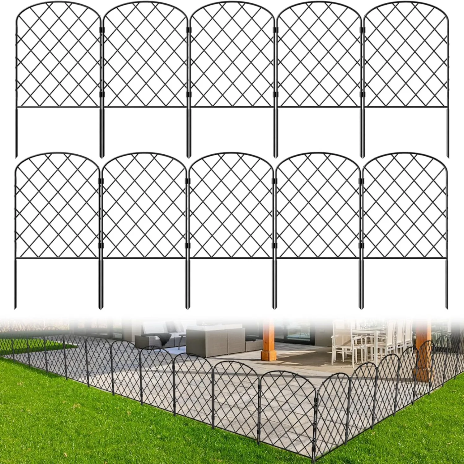 

Rustproof Garden Fence 10Pack, Animal Barrier for Outdoor Flower Bed & Landscape