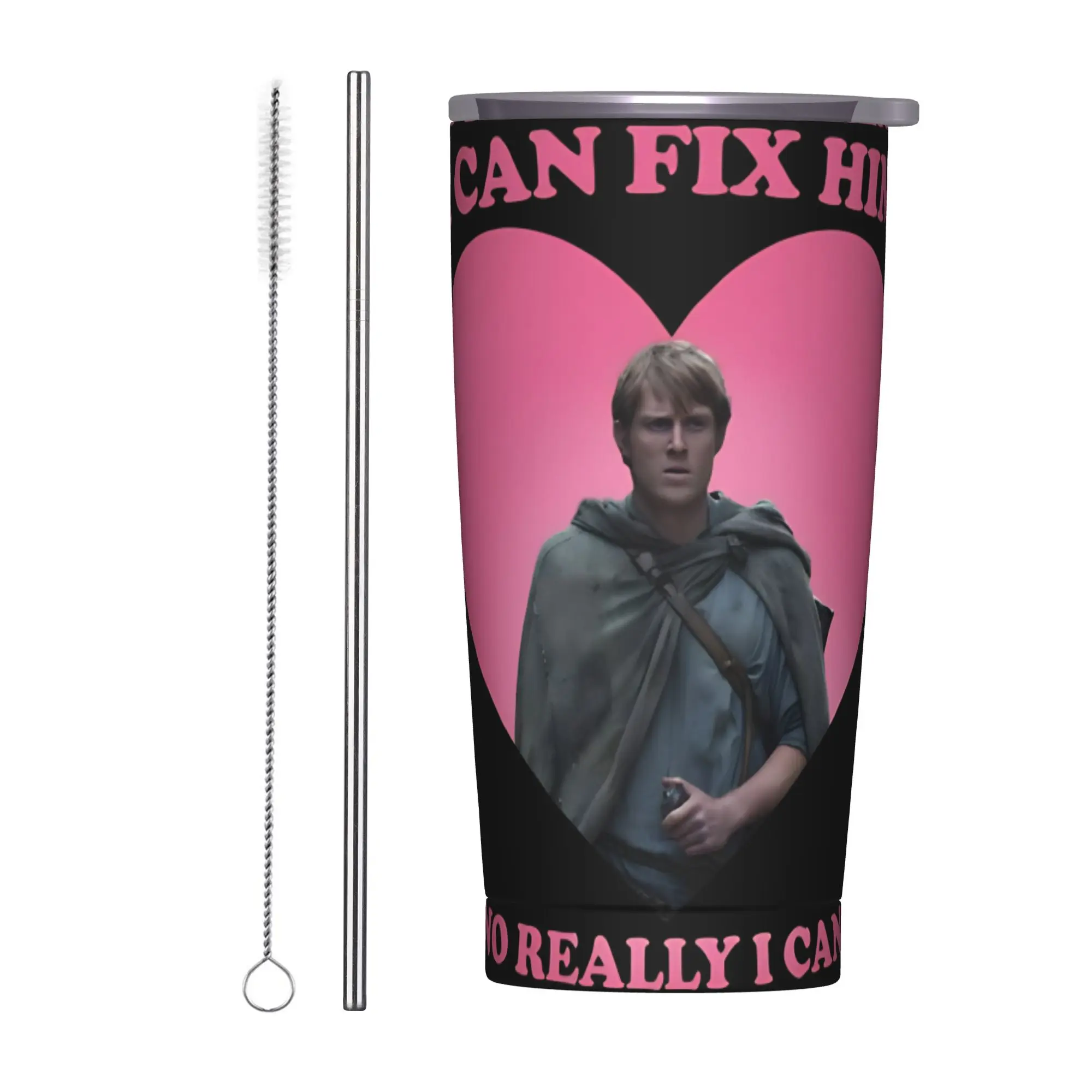 I can fix him Peter Claffey Knight Seven Kingdoms Insulated Tumbler with Lid  Vacuum Coffee Mugs Home Hot Cold Drinks Cup, 20oz