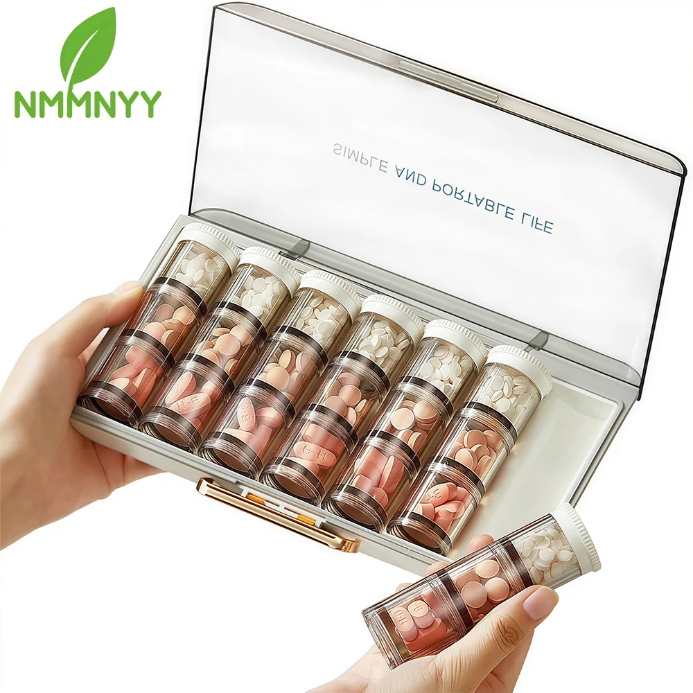 

1PCS 3 Times a Day Pill Organizer 7 Day, Portable Daily Large Weekly Pill Organizer, Weekly Pill Box with 7 Separate Containers