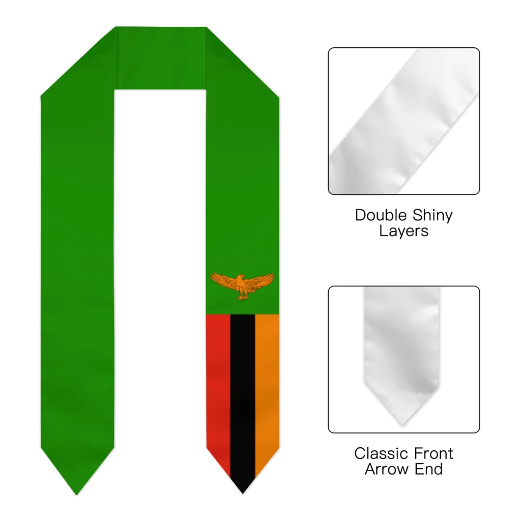 وشاح التخرج زامبيا العلم وشاح شال سرق الياقوت الأزرق مع ستار شريط البكالوريوس ثوب ملحق الشريط 180*14 سنتيمتر