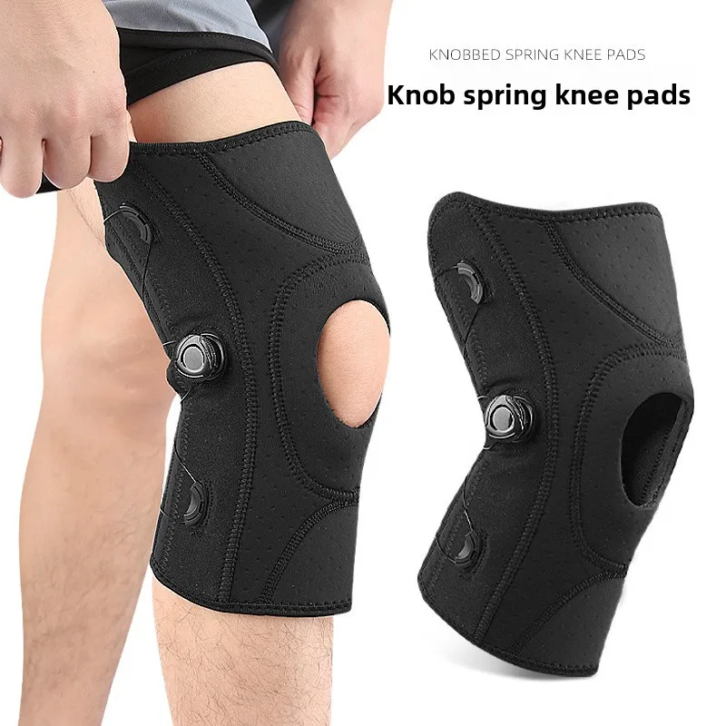 Knee Support Brace Soft Breathable Manually Adjustable Buckle Spring Support Protective for Sports Climbing Meniscus Care