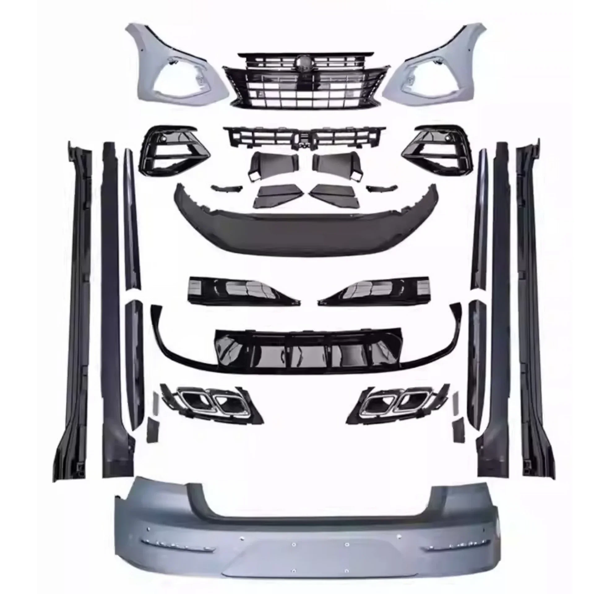 

Комплект кузова, передний и задний бампер, боковая юбка для Volkswagen cc 19-23, хвостовое горло, конвертер Rline, новый стиль, объемные автомобильные аксессуары