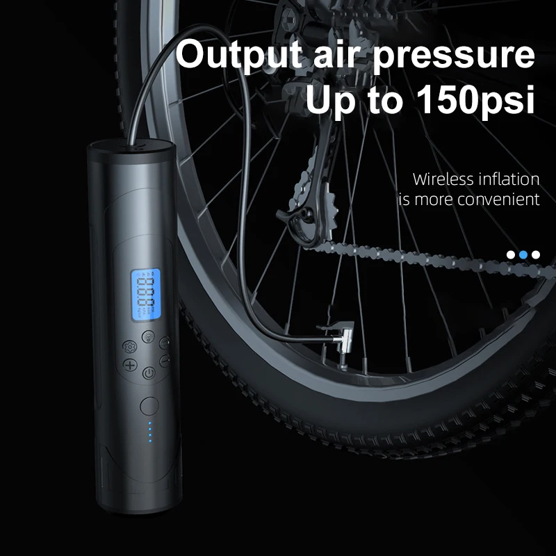 Car Air Compressor Electric Wireless Tire Inflator Air Pump Rechargeable Digital 150PSI 4500mAh Auto For Car Motorcycle Balls