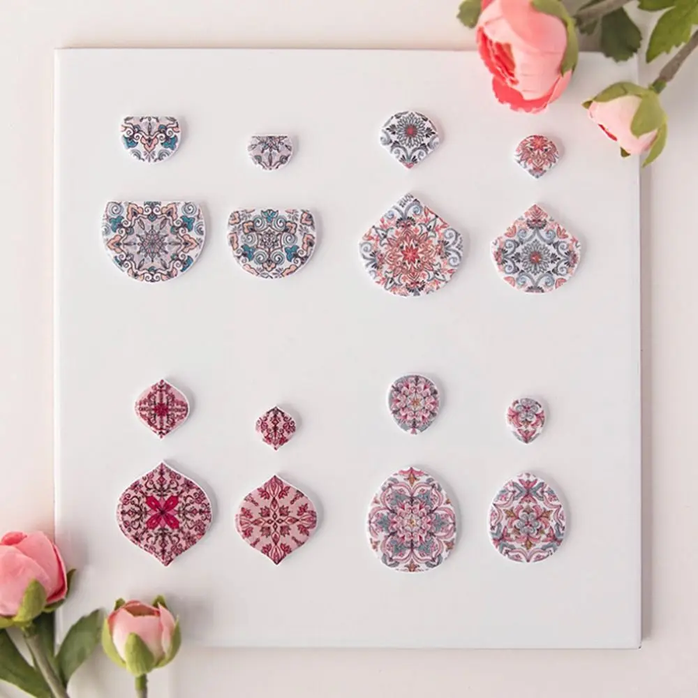 Water Soluble Pottery Painted Transfer Paper Disposable Watercolor Pottery Stickers Decal Paper Geometry Flower Pattern