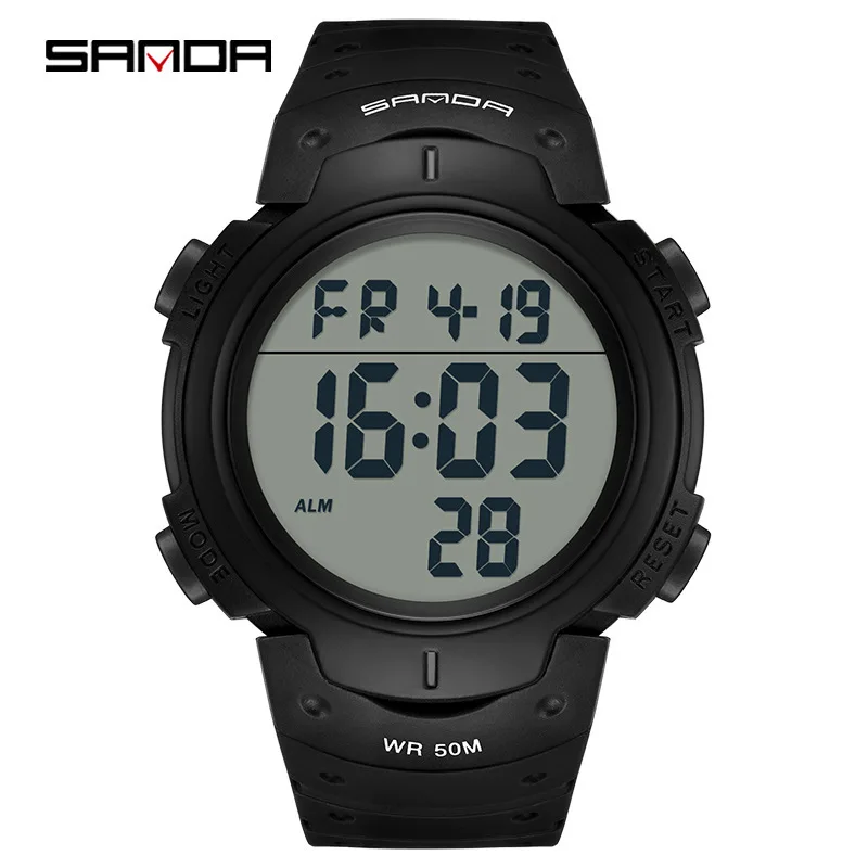 Free Shipping OUTLETSSanda Electronic Sport Fashionable Waterproof Multi-Functional Alarm Clock Single Movement Watch for