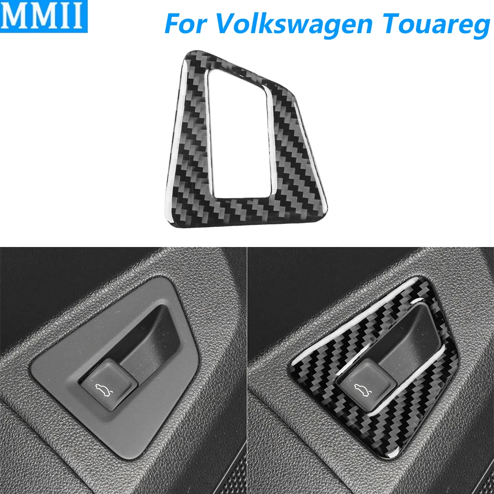 

For Volkswagen Touareg 2019-2026 Carbon Fiber Rear Trunk Tailgate Button Switch Panel Cover Decorative Car Accessories Sticker