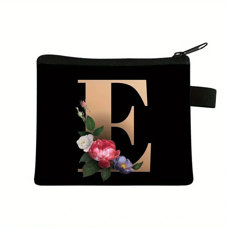 Women\'s Zero Wallet Letter Zipper Small Square Bag Polyester Keychain Money Bag Bag