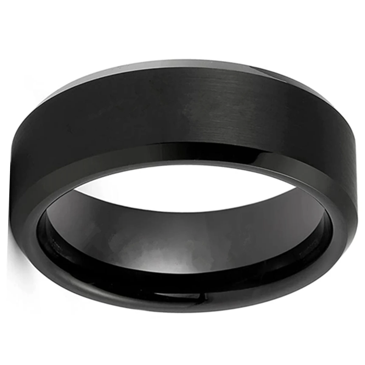 MOREDEAR 8mm Attack on Titan Black Stainless Steel Ring Wings Of Liberty Flag Finger Rings For Men Women Jewelry Anime Fans