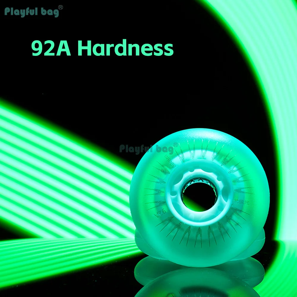 Patín línea LED 80mm – Ruedas Brillantes nocturno verde azul púrpura - imagen 4