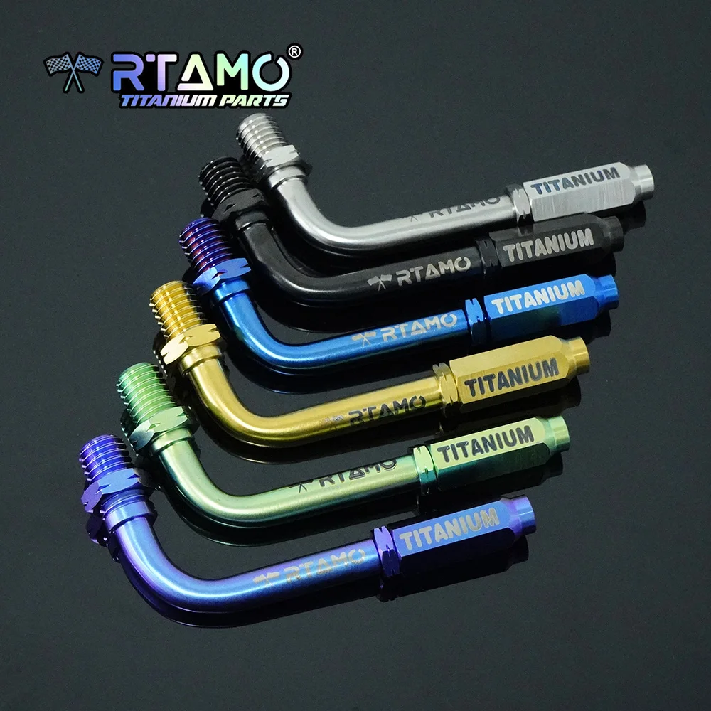 

RTAMO Titanium Adjustable Throttle Elbow Screw 90 Degree Brake Clutch Wire Cable for Bike Motorcycle