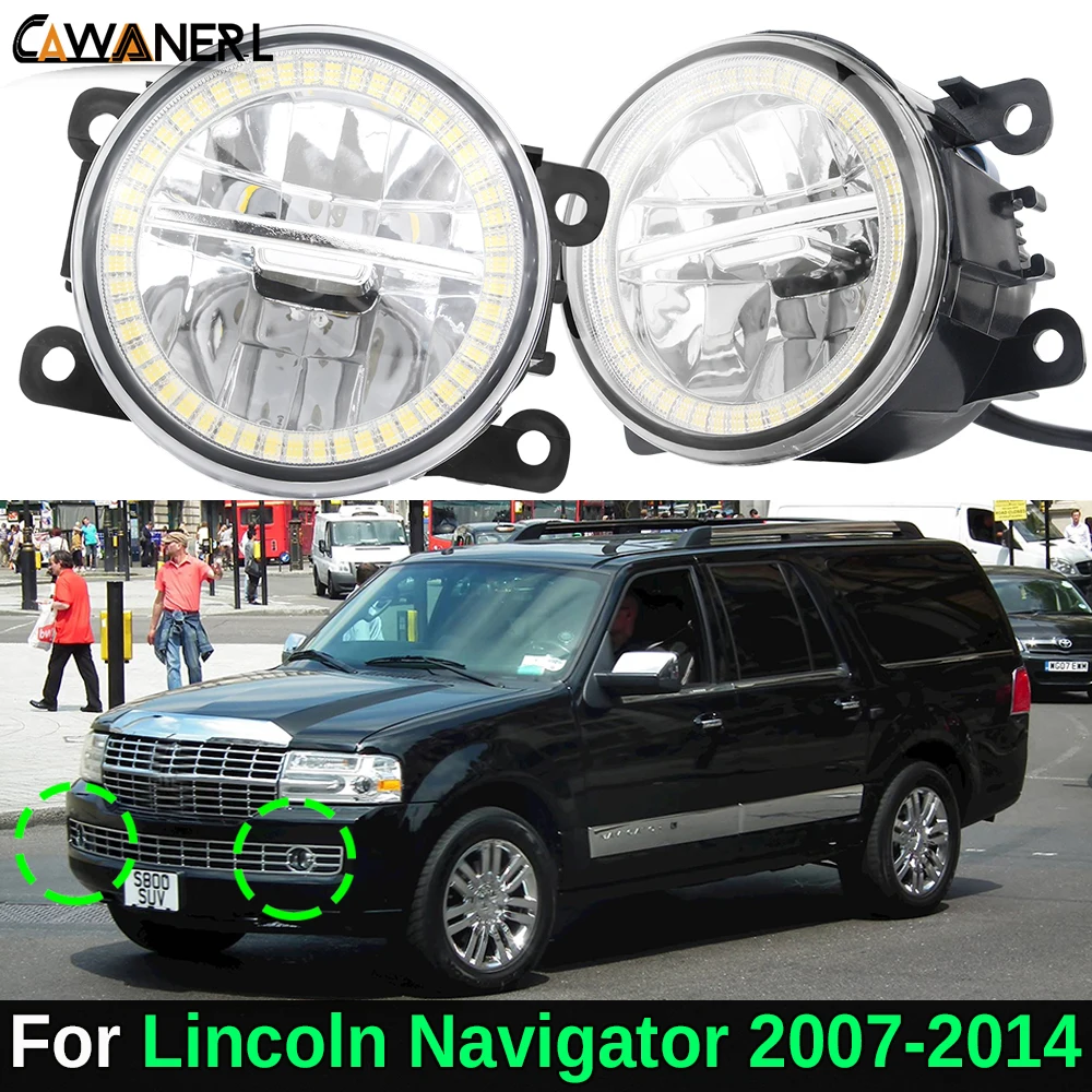 30W Car H11 LED Fog Light with Angel Eye Daylight DRL 2 Pieces For Lincoln Navigator 2007 2008 2009 2010 2011 2012 2013 2014