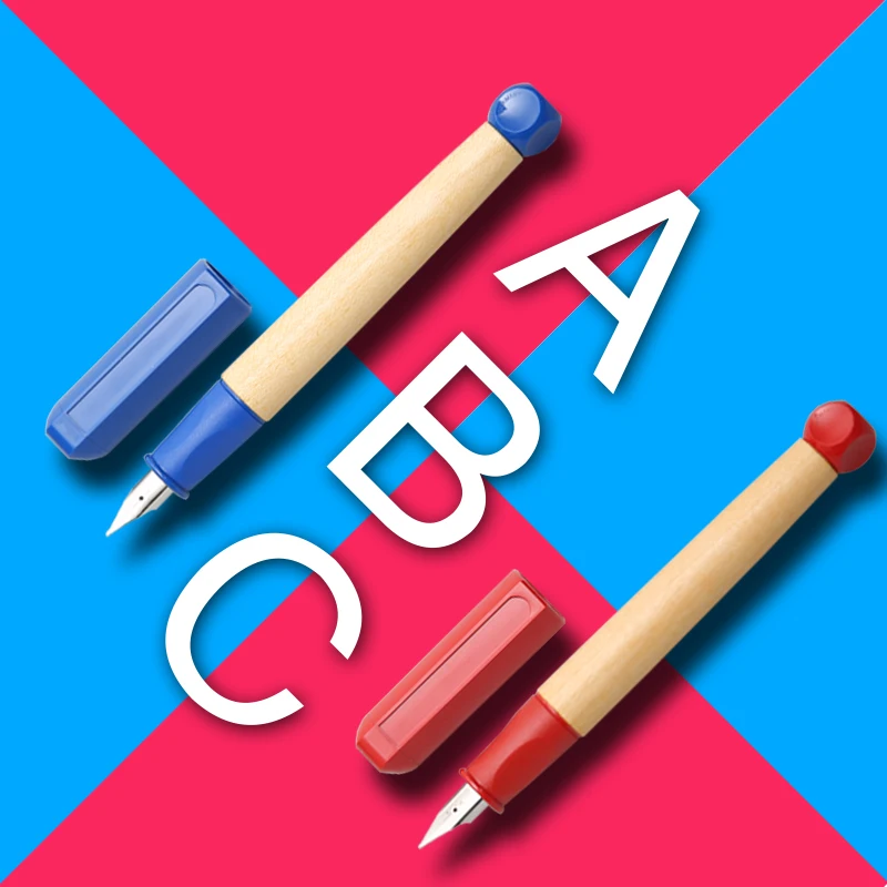 LAMY  ABC Children's Fountain Pen for Primary School Students To Practice Calligraphy Red and Blue Ink Bag Positive Posture Pen
