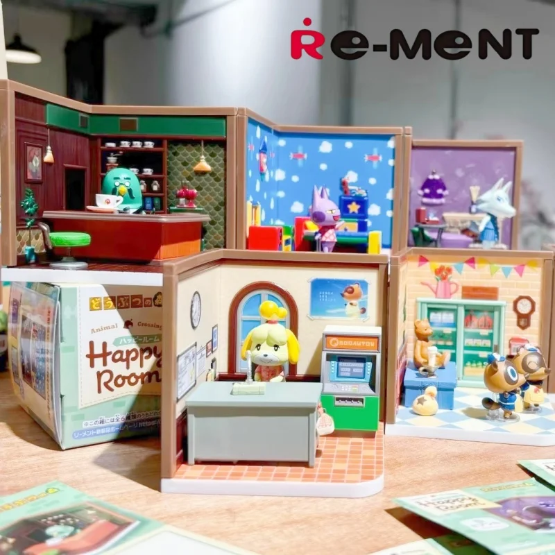 Re-Ment Animal Crossing Happy Room Blind Box Miniatuur Figure Collection Desktop Ornament Kerstcadeau voor kinderen