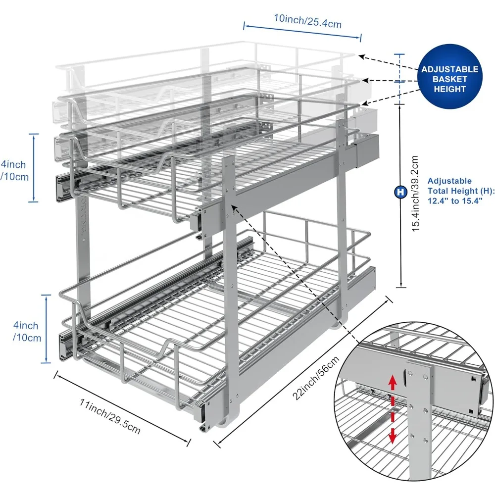 2 Tier Pull Out Cabinet Organizer 11