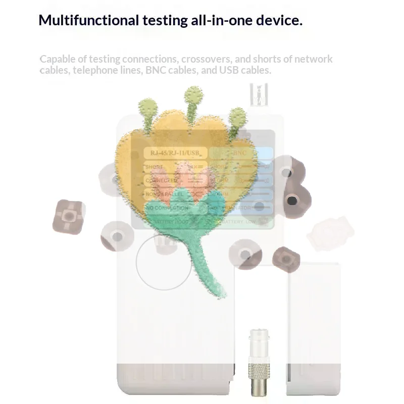 4 In 1 Multi Function Telephone Network Cable Tester RJ45/RJ11/USB/BNC LAN Cable Cat5 Cat6 Wire Tester
