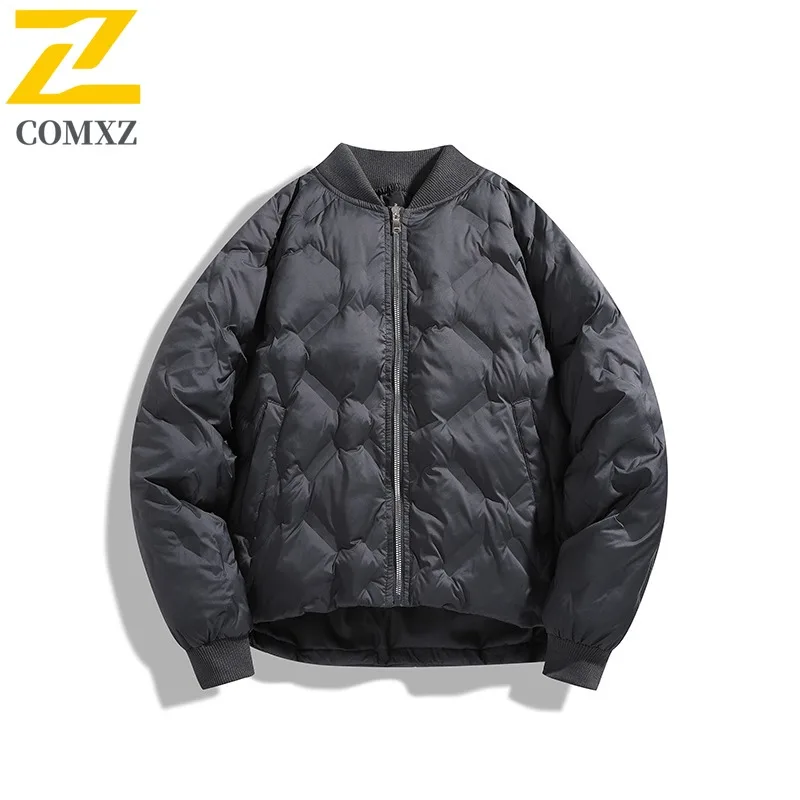 COMXZ الرجال سترة مبطنة عالية الجودة فضفاض البيسبول طوق الشتاء التخييم القطن وسادة مبطنة 2025 السفر سترة الشتاء غير رسمية