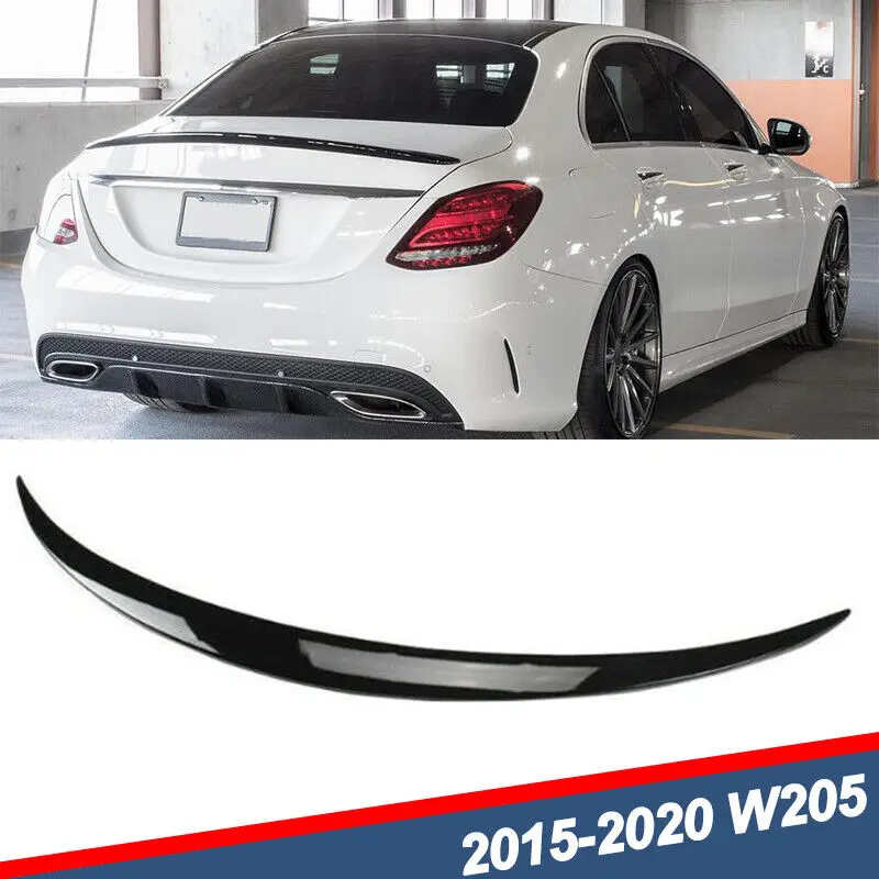 AMG Style Rear Trunk Spoiler Lip for Mercedes W205 C200 C300 2015-2021 Gloss Black Sports Blade Tail Wing Car Modification