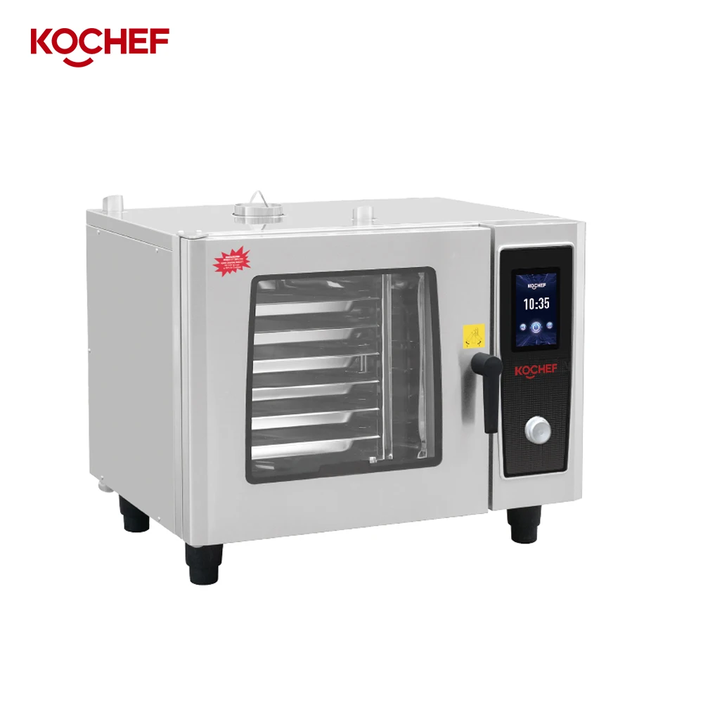 Oven Uap Listrik 6 Tingkat TLF dengan Layar Sentuh Universal dan Boiler untuk Memanggang Pizza di Toko Roti dan Restoran