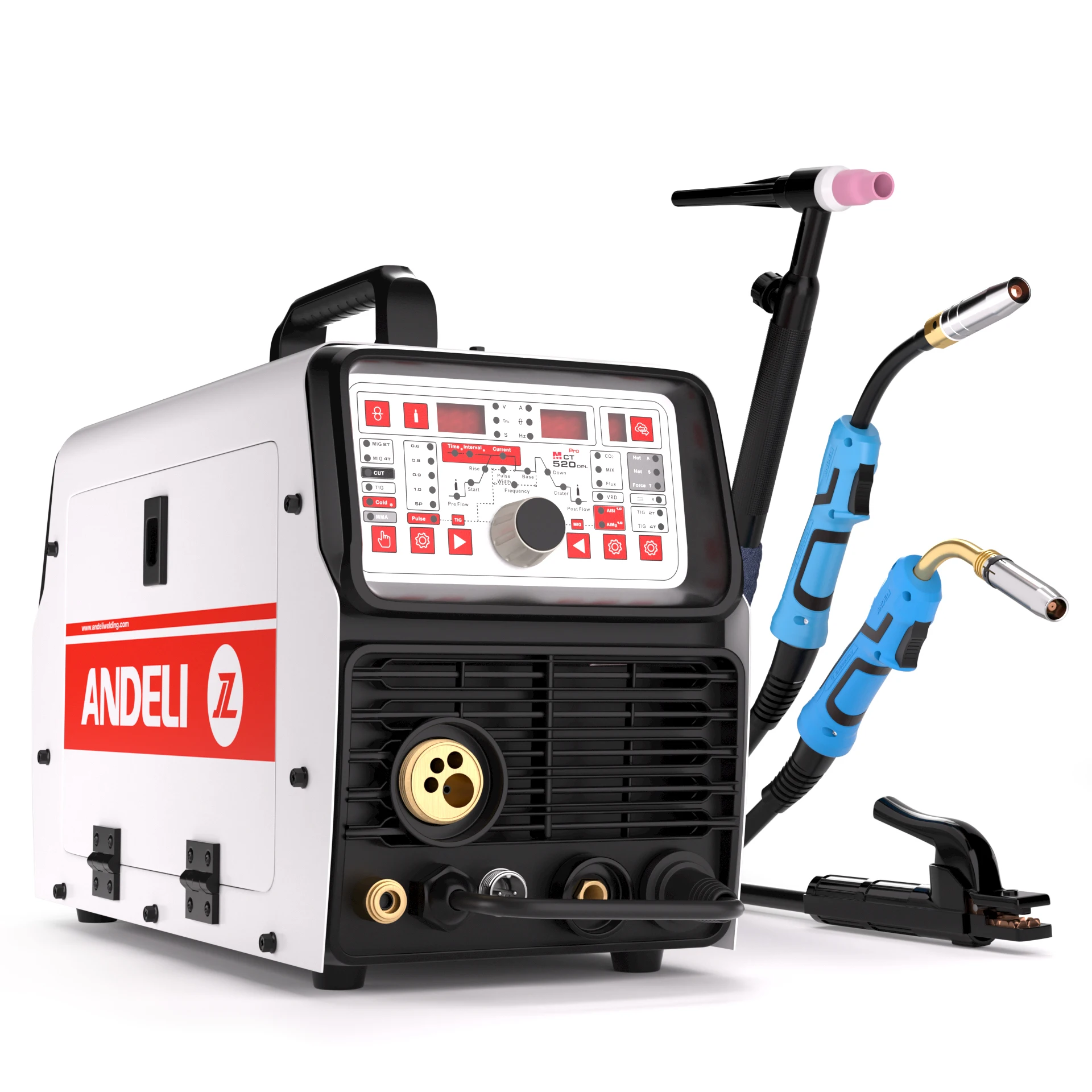 

ANDELI 2022 New Arrival MCT-520DPL PRO Multi-Function Welder MIG/TIG/MMA/CUT/COLD Welding/MIG Pulse Can Welding Aluminum 5 in 1