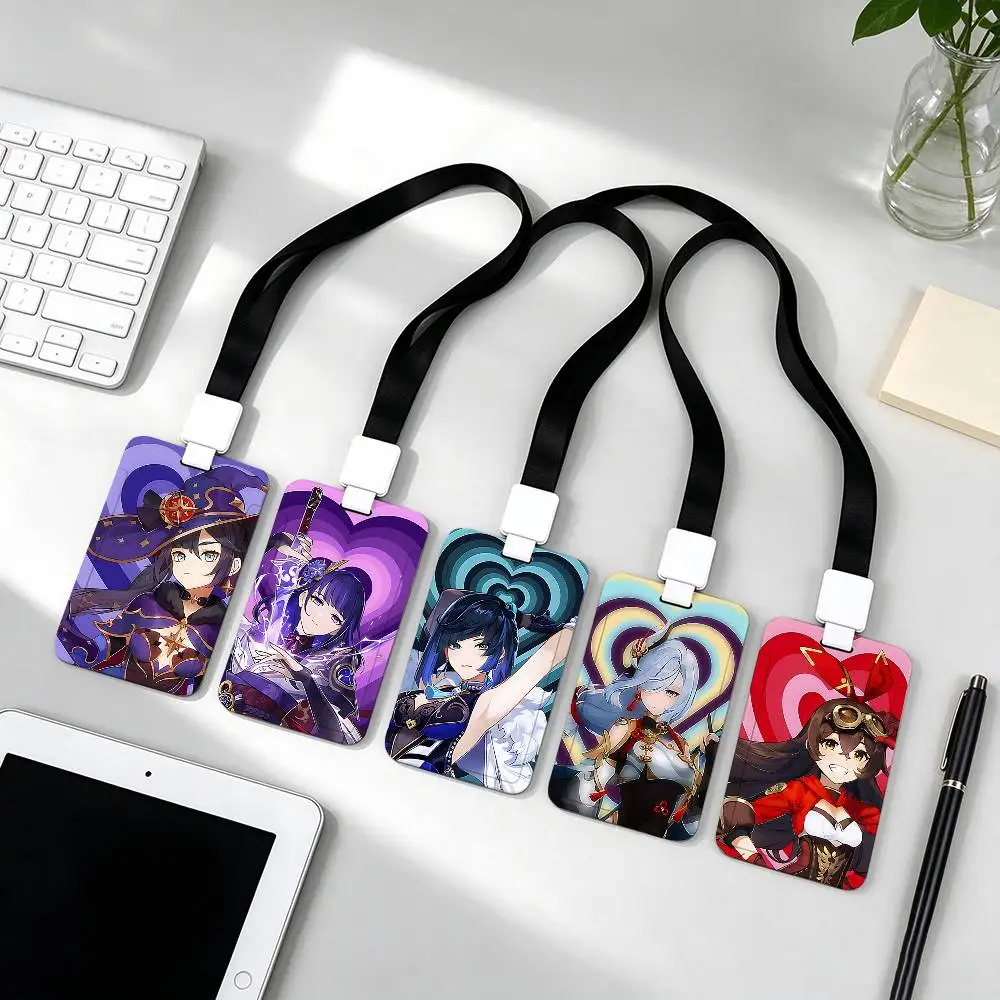 Game Genshin Impact Mona NFC Contactless Sliding Card Sleeve For Student Cards, Bus Cards, ID Cards, And Work Permits