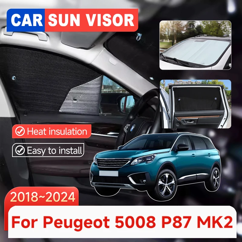 

Car Windows Sunshades For Peugeot 5008 P87 MK2 2018~2024 2019 2020 2021 Sun Window Visors Shade Cover Interiors Auto Accessories