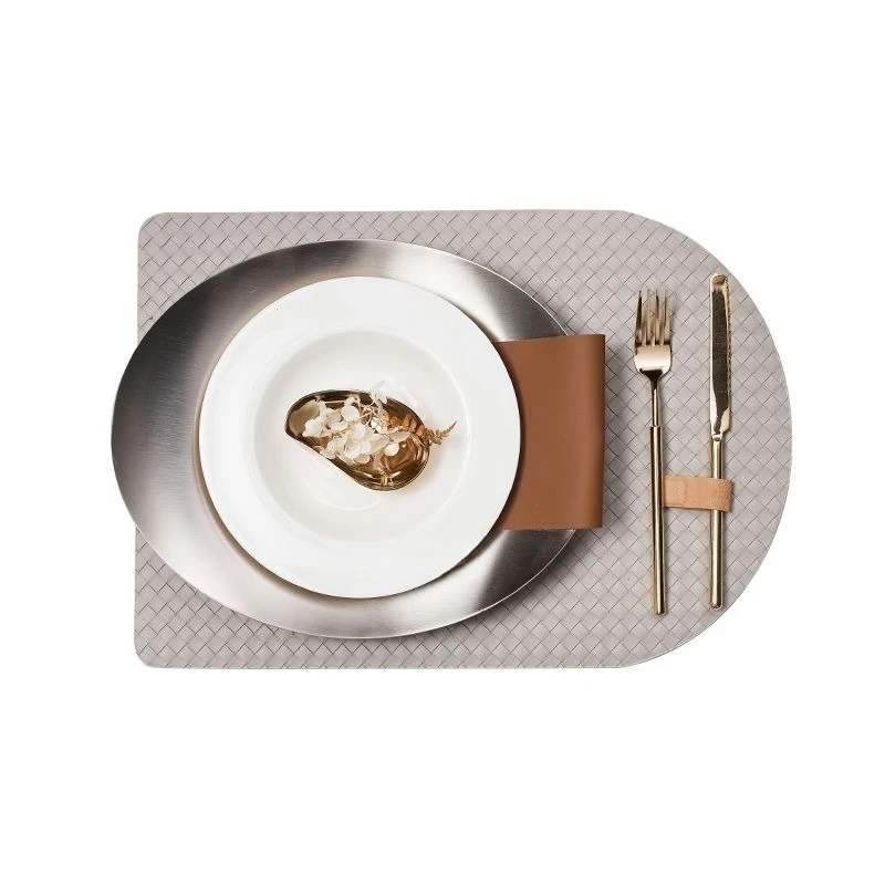 Model room tableware set, soft dining table setting table, model room dining plate woven pattern placemat