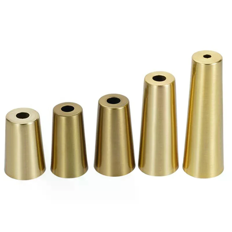 Furniture Iron Foot Cover Copper Tip Brushed Brass Table Chair Cylinder/Conical Cap Protector Bottom Safety Mat Bottom Safe Pad