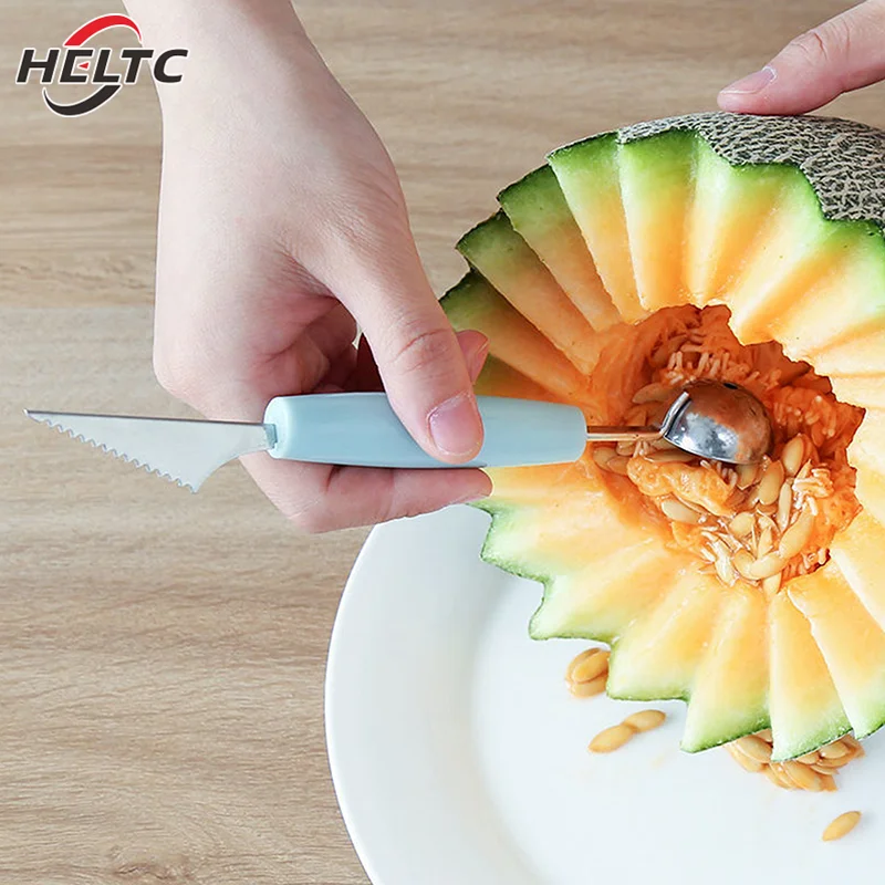 Multi Function Fruit Carving Knife Watermelon Baller Ice Cream Dig Ball Scoop Spoon Baller Kitchen DIY Cold Dishes Tools Gadgets