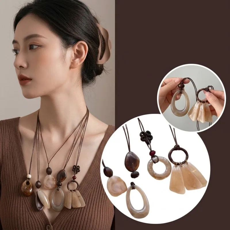 Retro Chinese Aesthetic Blended Long Necklace Waist Chain for Women High-End 2026 Sweater Accessory Niche Design