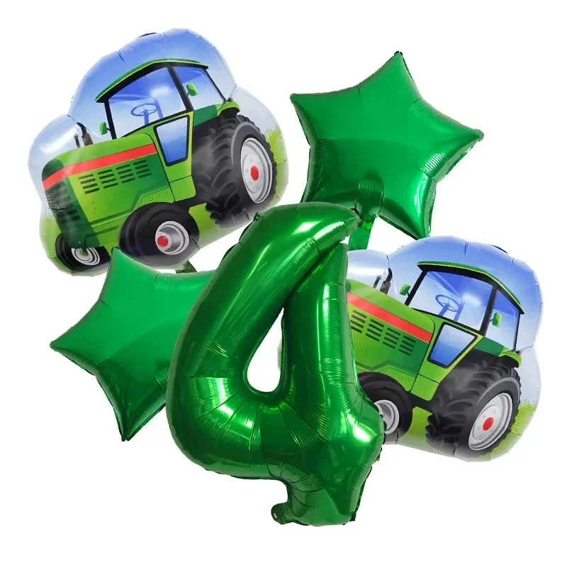 Disney Farm Theme Birthday Party Balloon 32 inch Digital Tractor Aluminum Film Balloon Decoration