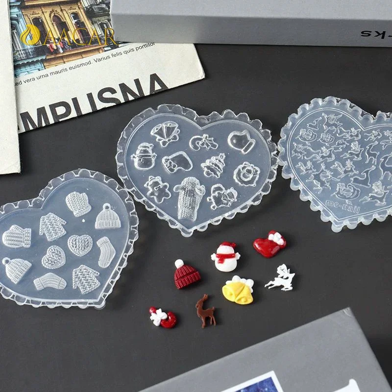 1Pcs Winter Snowflake Nail Art Silicone Mold 3D Embossed Carving Soft Stamping Plate Christmas Reusable DIY Gel Stencils Tool