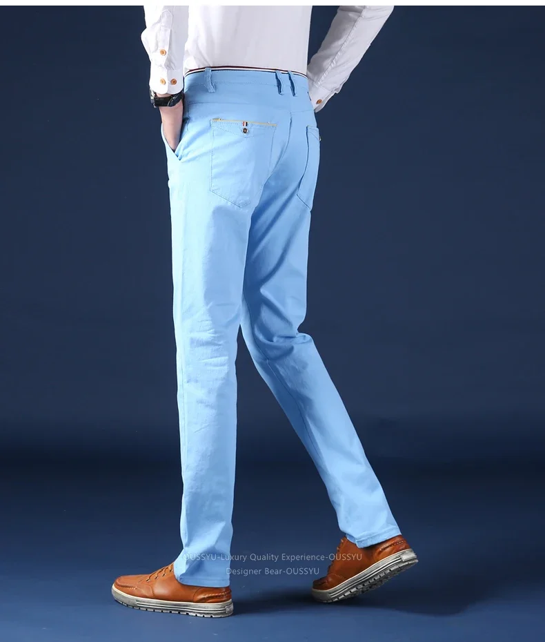 Herbstliche Einfarbige Herrenhose aus Baumwolle, Schmal Geschnittene Klassische Bleistifthose, Business-Hose im Koreanischen Stil, Lässige Chino-Twill-Hose für Männer – Detail 14
