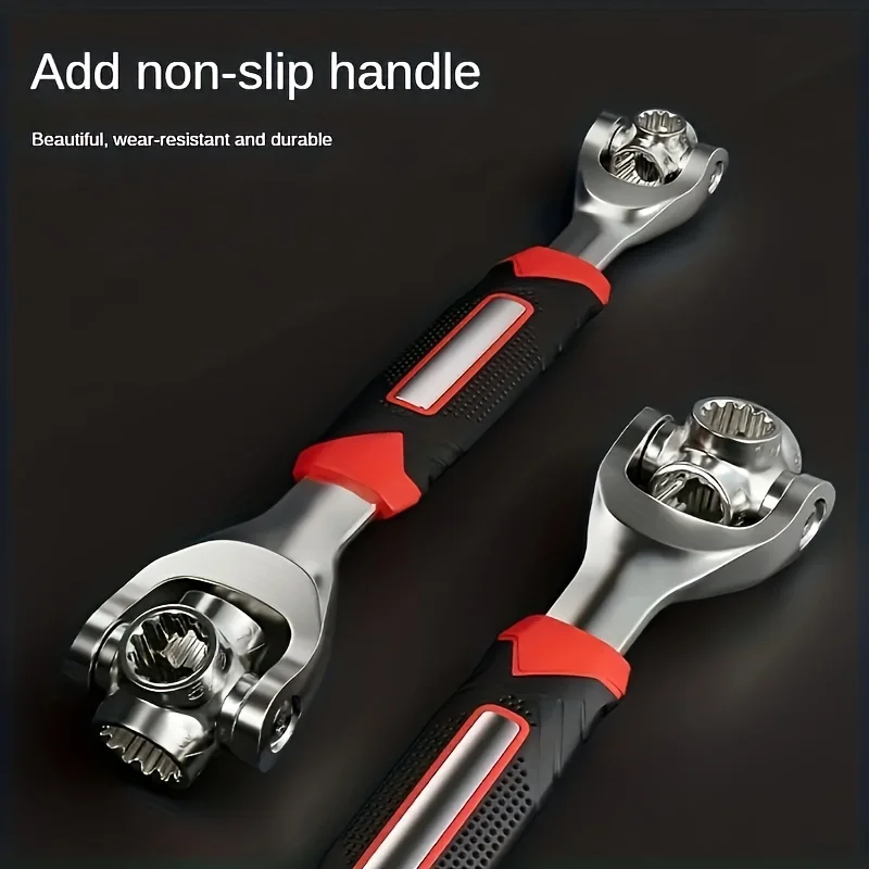 360° Rotatable Head 52-in-1 Universal Wrench, Plum Blossom Socket Wrench for Car Repair Furniture Installation Daily DIY Work