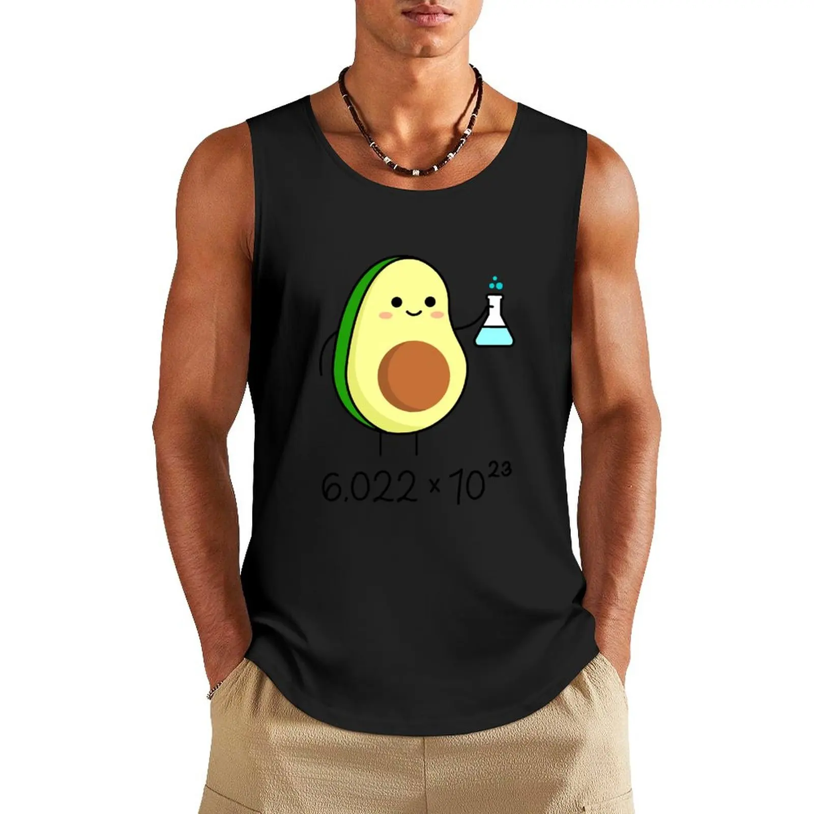 

Cute Avocado Chemist. Avogadro's Number Pun. Tank Top t shirts gym clothes men