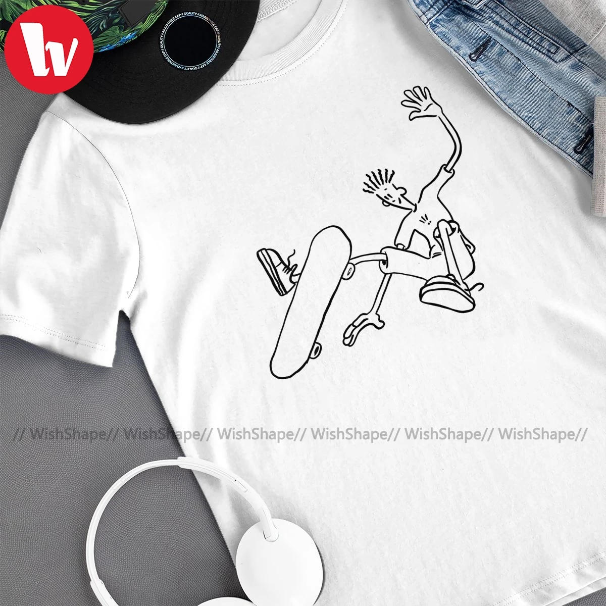 Fido Dido T Shirt Fido Dido Skateboard T-Shirt Short-Sleeve 6xl Tee Shirt Man Summer Funny Graphic Tshirt