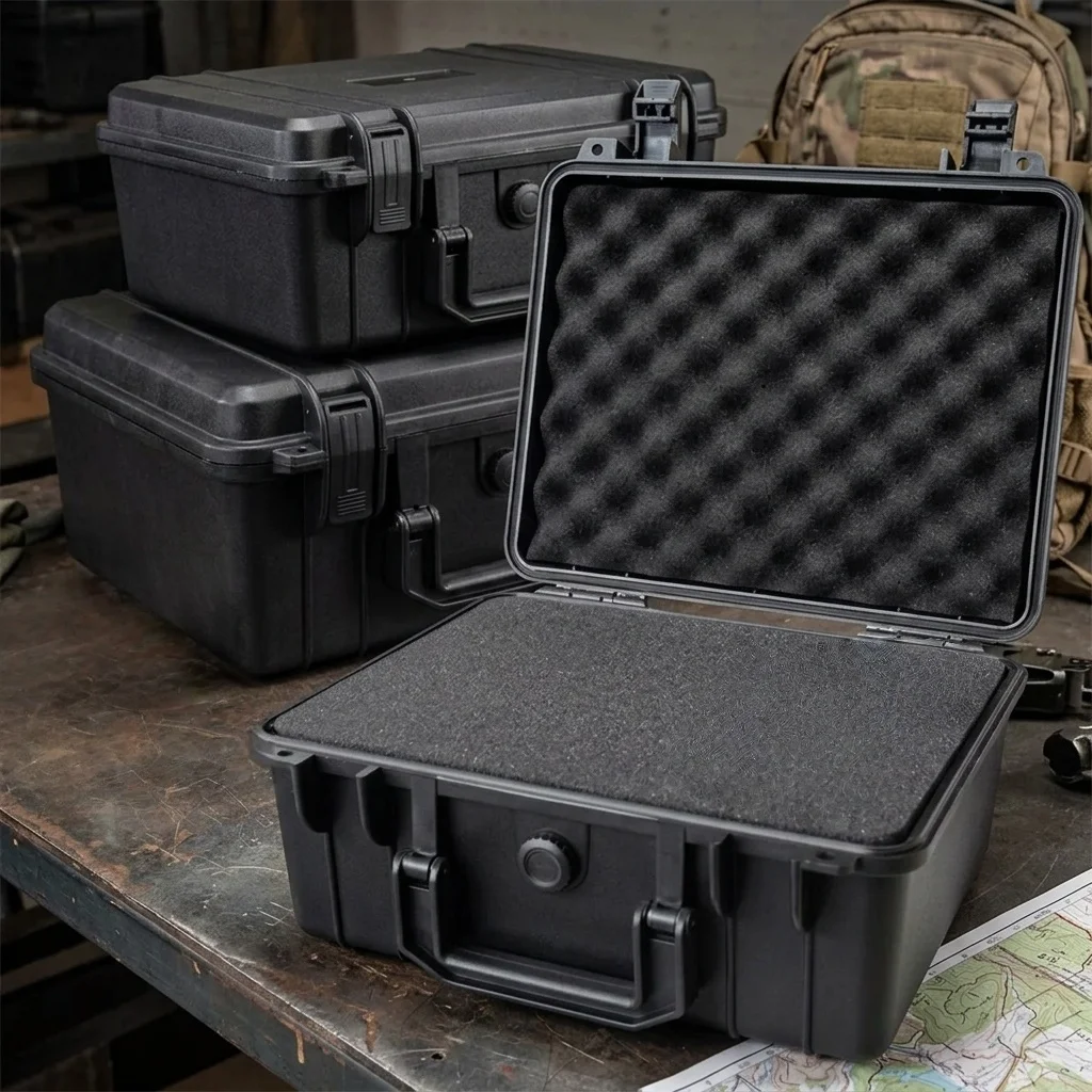 Hard Shell Waterproof Organizer Box, Portable Impact Resistant Toolbox for Hardware Accessories and Instruments