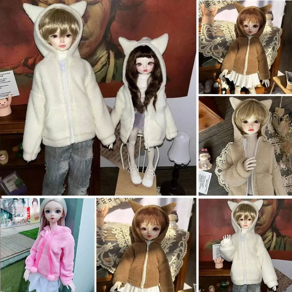 패션 인형 플러시 후드티 수제 DIY 액세서리 후드티 스커트 세트 캐주얼 의류 1/3 1/4 1/6 BJD 30/45/60cm 인형용