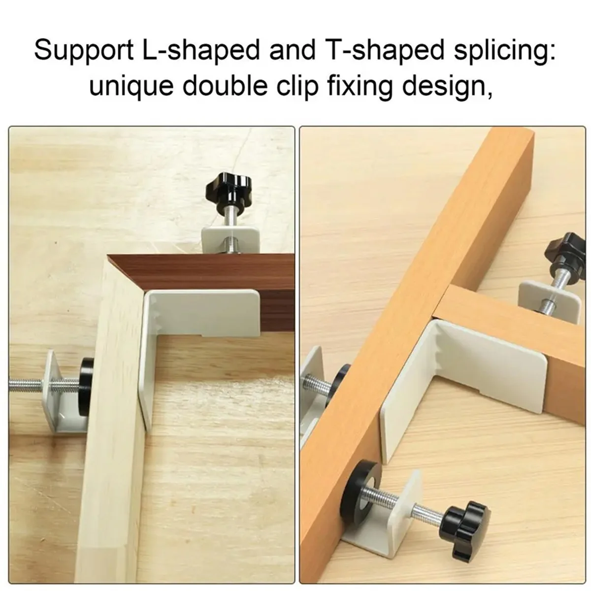 SEMOIC Right Angle Clamp 90 Degree 2 Pieces Corner Clamps T-Shaped Positioning Squares Clamping Tool with Adjustable Swing Jaw