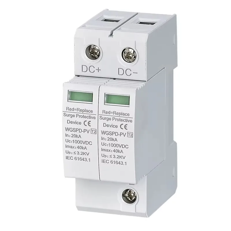 2P/3P Photovoltaic DC SPD 12V 24V 48V 500V 690V 800V 1000V 20KA-40KA Lightning Surge Protector