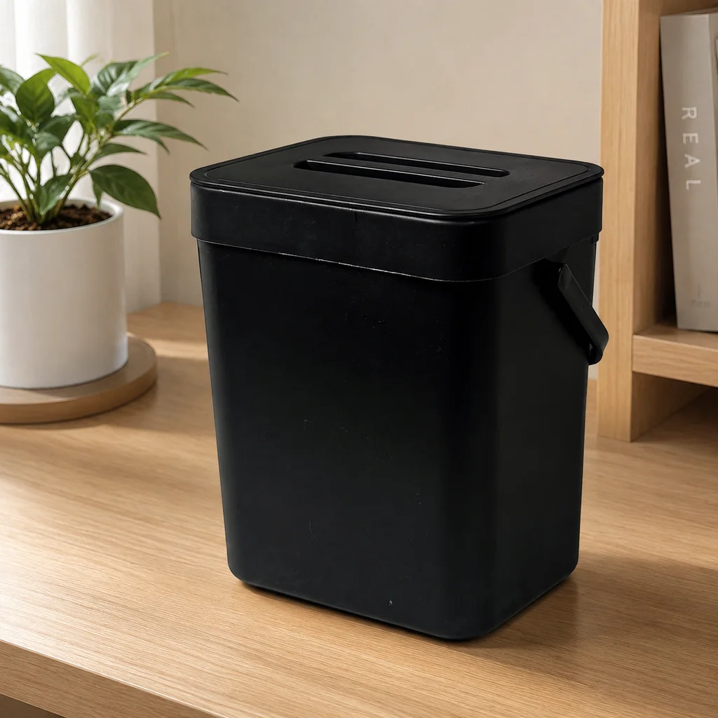 Odor Blocking Hanging Trash Can with Lid 2 Installation Methods Adhesive & Hook Mount Kitchen Compost Bin Fruit Fly Free In-Cabinet Wall Waste Bucket for Food Scraps