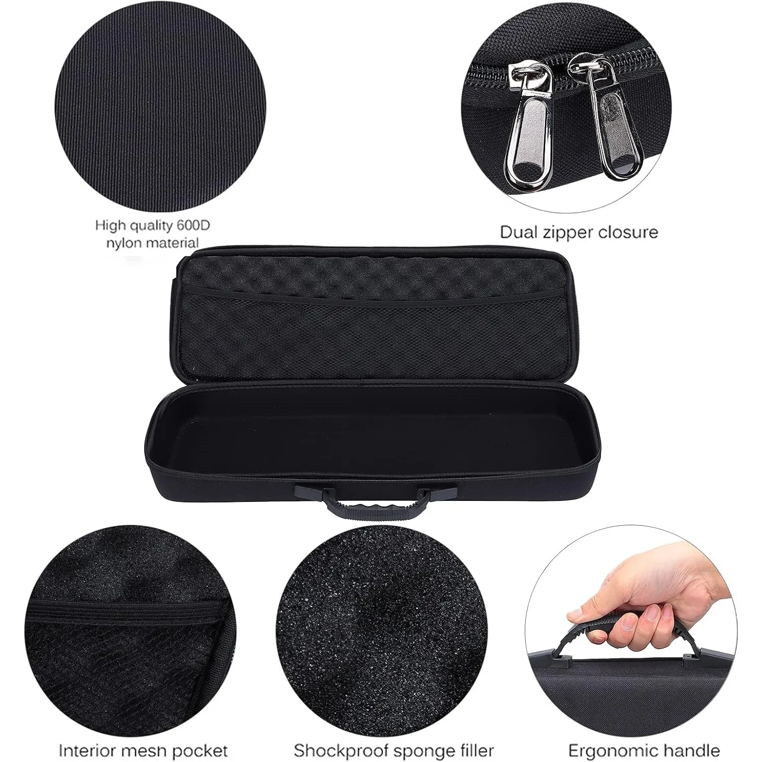 Borsa per attrezzatura da pesca Custodia da pesca portatile antiurto in EVA Borsa per canna da pesca Custodia e organizzatore per attività all'aperto, campeggio